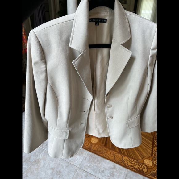 ANTONIO MELANI Beige Blazer Jacket Sz10 - Picture 4 of 10